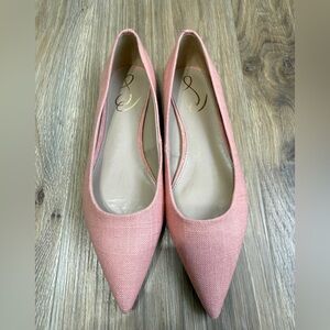Sam Edelman Pink Linen Pointed-Toe Flats Size 7.5
